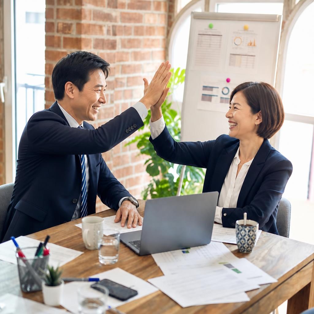 お客様と笑顔で相談するスタッフ