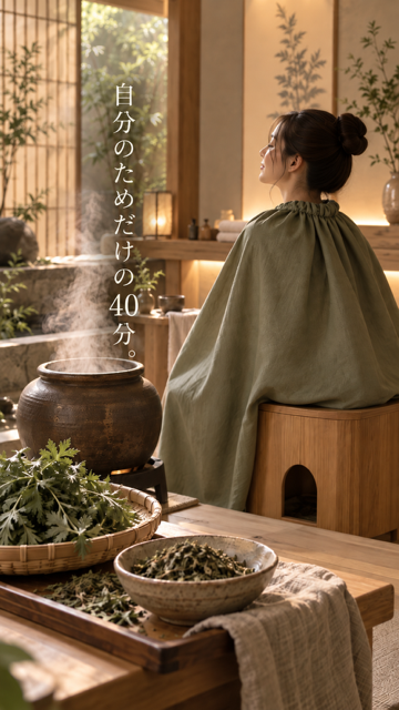 よもぎ蒸し中のリラックスタイム