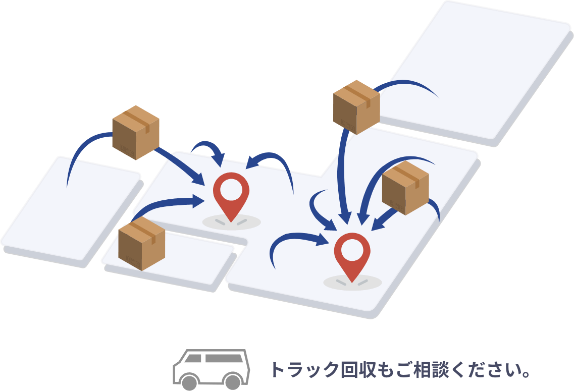 全国対応で集荷を行えることをイメージした画像
