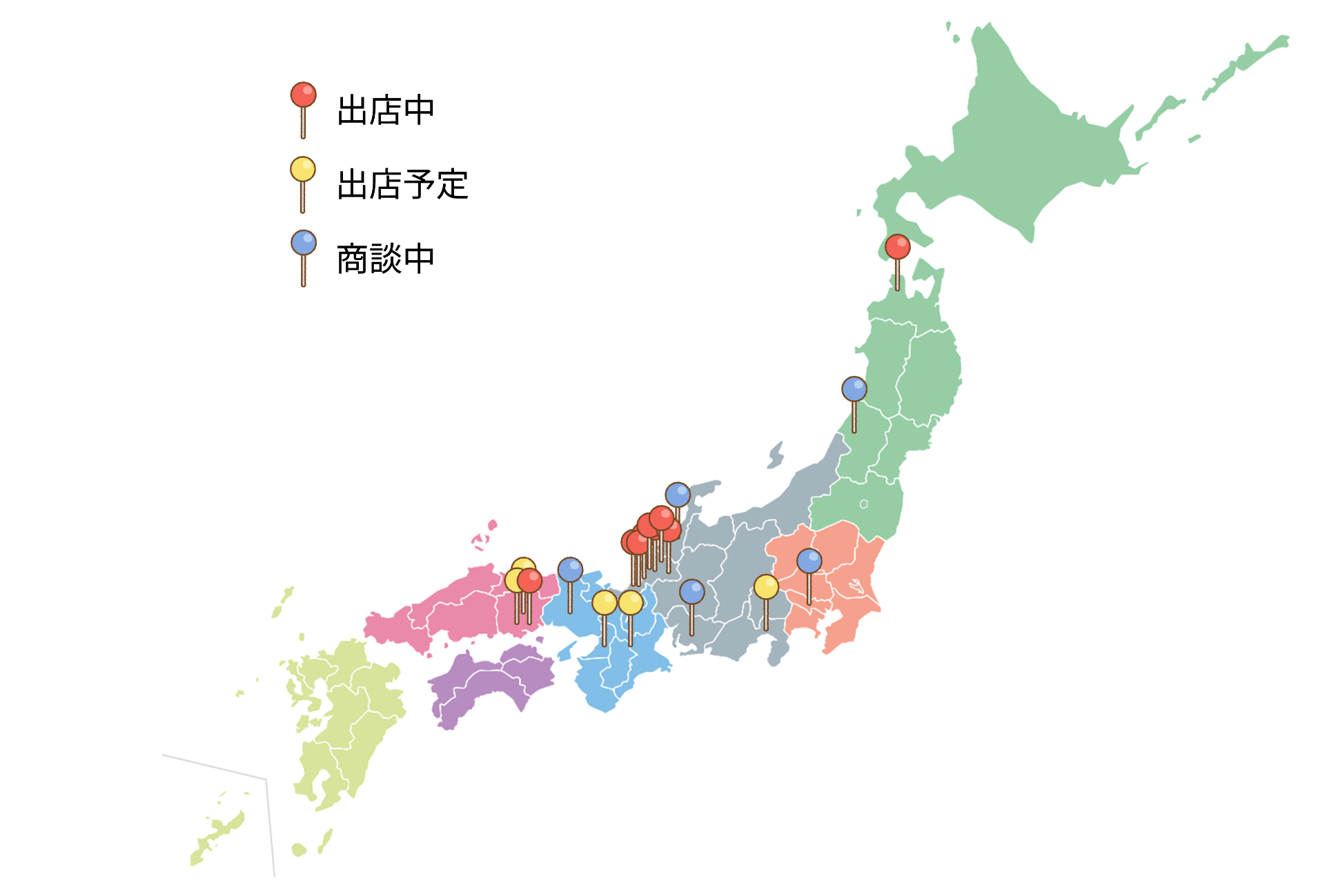 出店予定日本地図